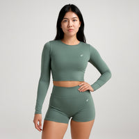 SQUATMODE LONG SLEEVE CROP TOP