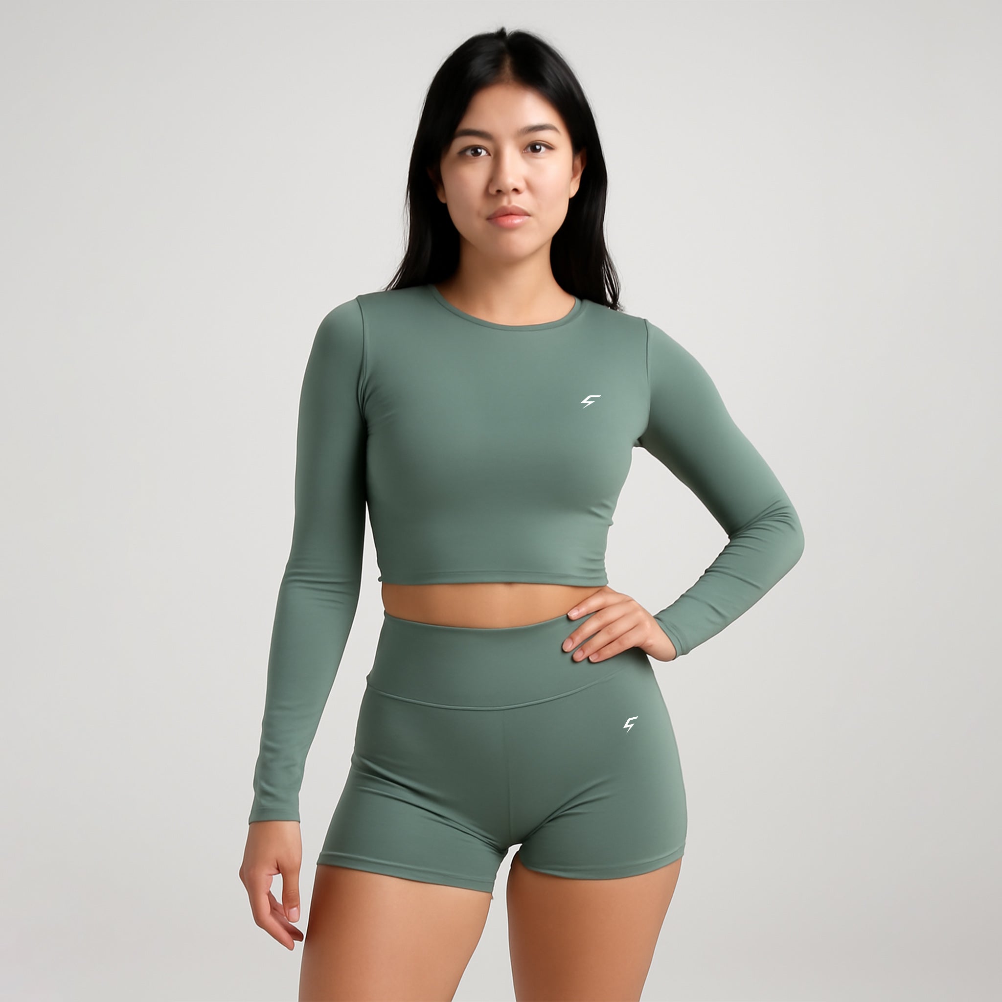 SQUATMODE LONG SLEEVE CROP TOP